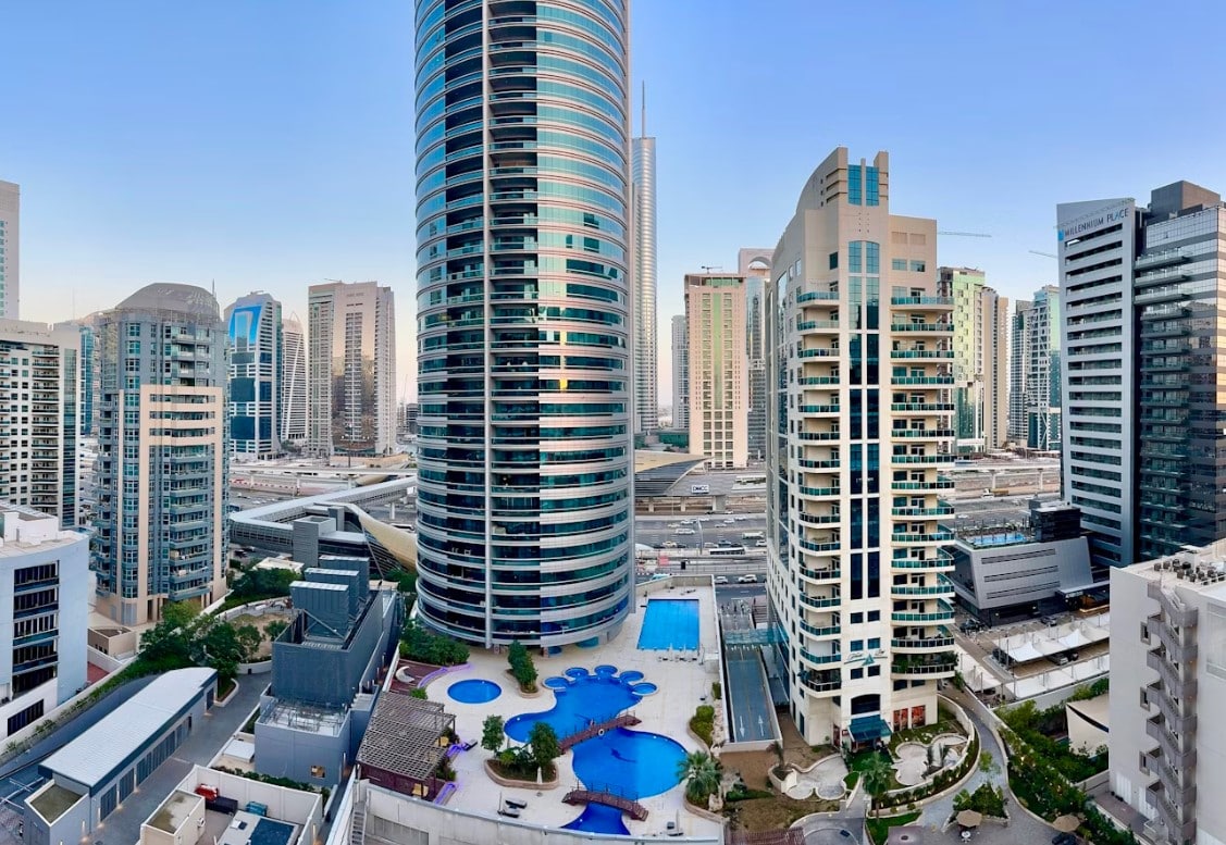 an-aerial-view-of-a-city-with-tall-buildings
